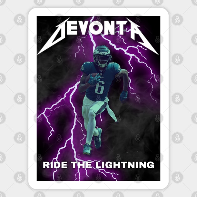 Devonta Smith - Ride The Lightning Sticker by Schuylkill Punch